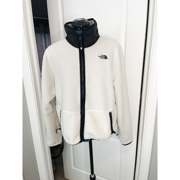The North Face Fleece Sherpa Full Zip Contrast Trim Collar Pocket Cozy Jacket - Picture 1 of 16